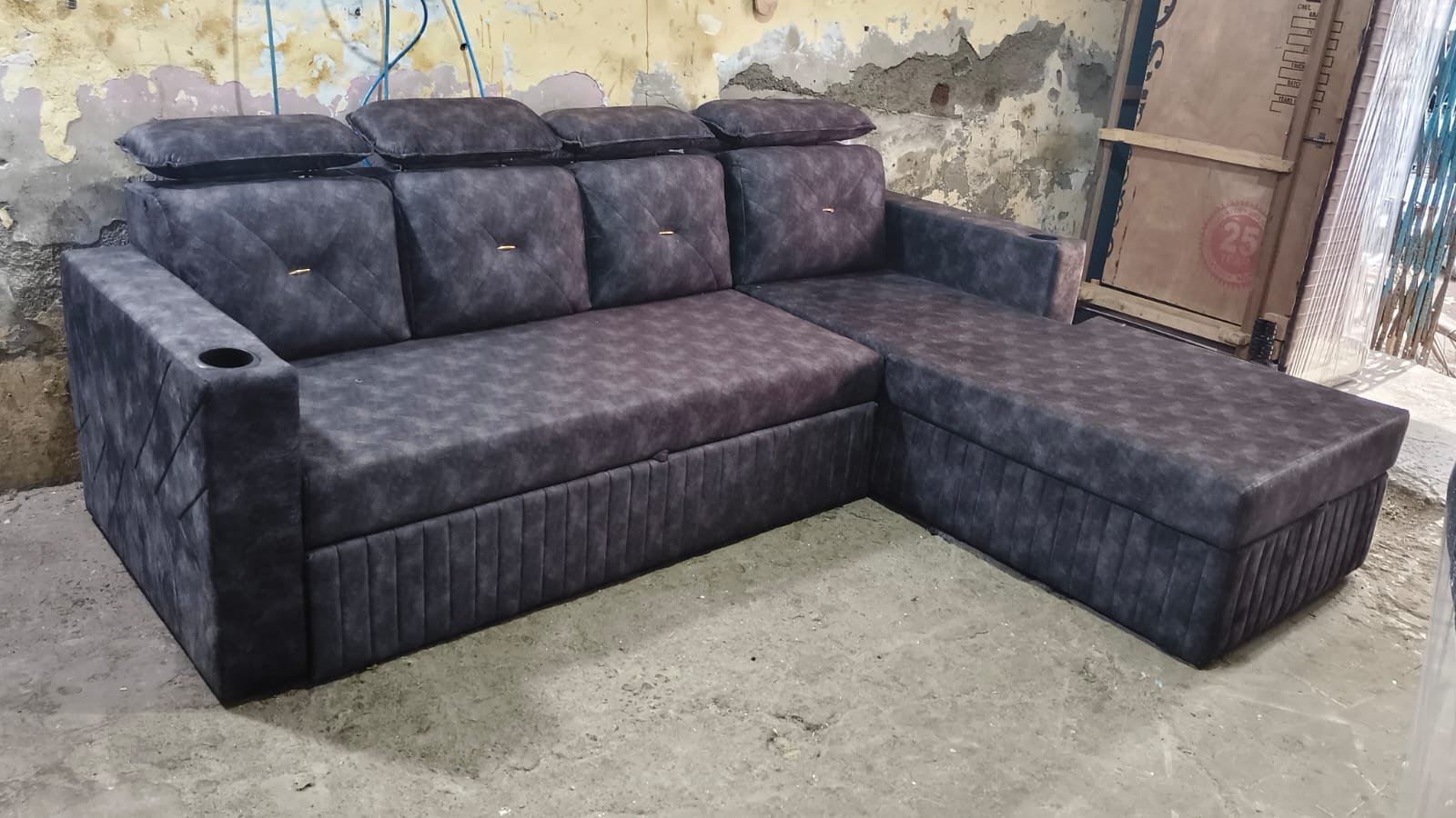 Royal Velvet Plush Recliner Sofa